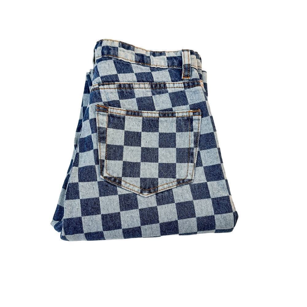 Adika Checkered Denim Skinny Jeans Size XS NWT